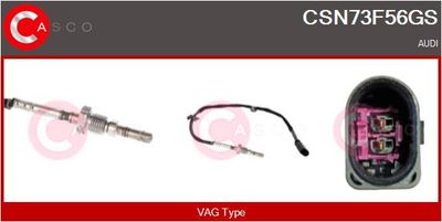 Čidlo, teplota výfukových plynů CASCO CSN73F56GS