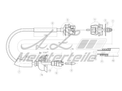 въжен механизъм, задействане на съединителя A.Z. Meisterteile AZMT-47-010-1354