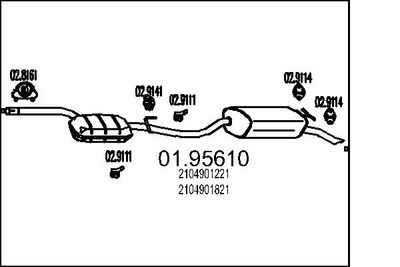 MTS 01.95610 Глушитель выхлопных газов  для MERCEDES-BENZ E-CLASS (W210) E 230 (210.037)