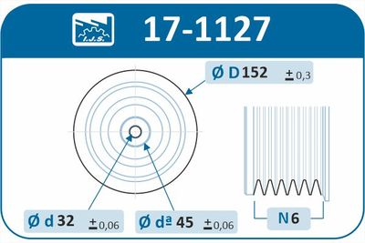 Ременный шкив, коленчатый вал 17-1127