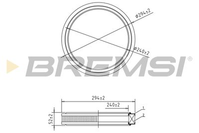 Воздушный фильтр BREMSI FA1372 для FORD ORION