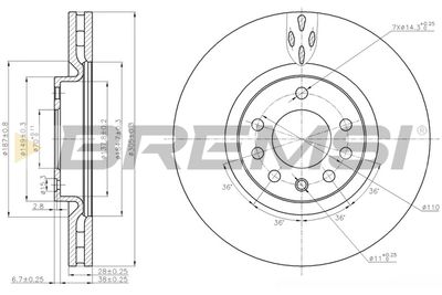 BREMSI CD7512V Тормозные диски для FIAT CROMA (194_) 1.9 D Multijet (194AXC1B, 194AXC12) BREMSI CD7512V Тормозные диски для FIAT CROMA (194_) 1.9 D Multijet (194AXC1B, 194AXC12)