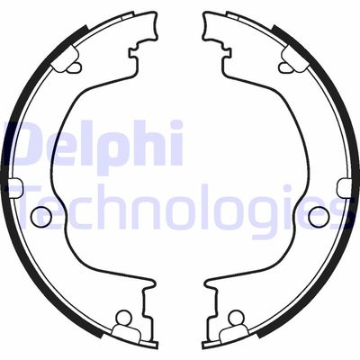 Bromsbackar, sats, parkeringsbroms DELPHI LS2106