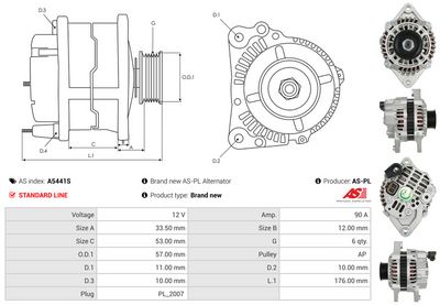 GENERATOR / ALTERNATOR AS-PL A5441S 4