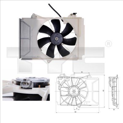 Вентилятор, охлаждение двигателя TYC 836-0011 для TOYOTA YARIS