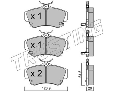 Zestaw klocków hamulcowych, hamulce tarczowe TRUSTING 537.0