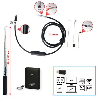 Ks Tools - Sada Wi-Fi videoscope s Ø3.9mm 0° prednou kamerovou sondou 7ks