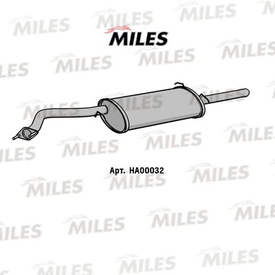 Глушитель выхлопных газов конечный MILES HA00032
