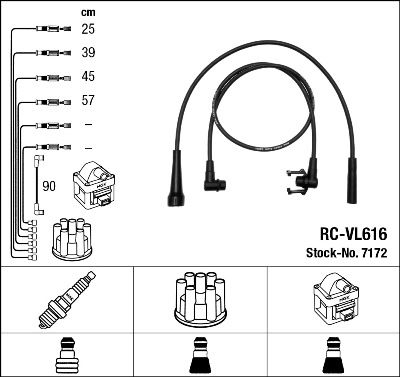 Комплект проводов зажигания NGK 7172 для RENAULT 11
