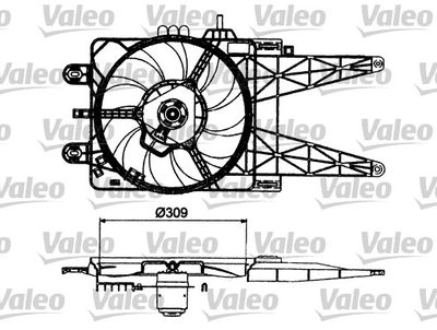 VALEO 698483 Вентилятор системы охлаждения двигателя  для FIAT PUNTO (Фиат Пунто)