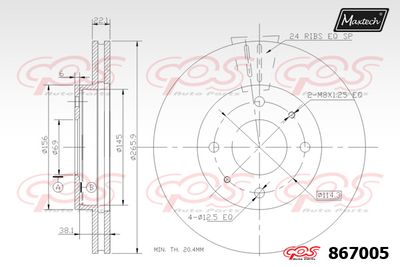 Тормозной диск MAXTECH 867005 для PROTON GEN