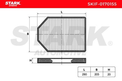 Филтър купе (поленов филтър) STARK SKIF-0170155