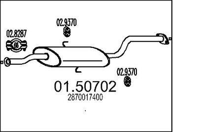 MTS 01.50702 Глушитель выхлопных газов  для HYUNDAI MATRIX (Хендай Матриx)