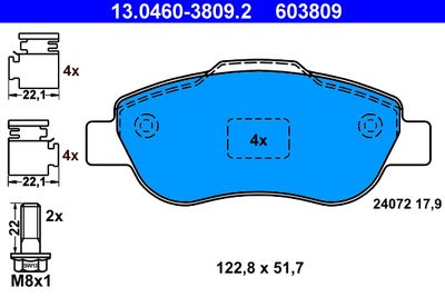 Brake Pad Set, disc brake 13.0460-3809.2