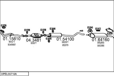 SISTEM DE ESAPAMENT MTS OPEL55710A001813