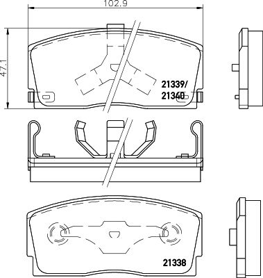 Комплект тормозных колодок, дисковый тормоз HELLA 8DB 355 026-911 для DAIHATSU CHARADE