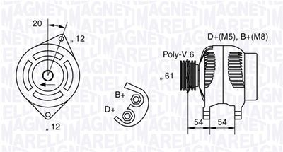 Генератор MAGNETI MARELLI 063321833010 для FIAT STRADA