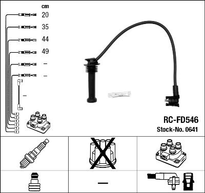 Комплект проводов зажигания NGK 0641 для FORD ORION