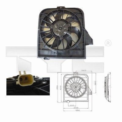 TYC 804-0002 Вентилятор системи охолодження двигуна для DODGE (Додж)
