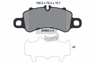 Комплект тормозных колодок, дисковый тормоз BENDIX Braking BPD2305 для PORSCHE 718