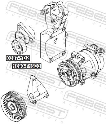 Belt Tensioner, V-ribbed belt 1090-F16D3