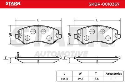 комплект спирачно феродо, дискови спирачки STARK SKBP-0010367
