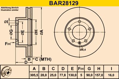 BARUM BAR28129 Тормозные диски для RENAULT MASTER II Фургон (FD)