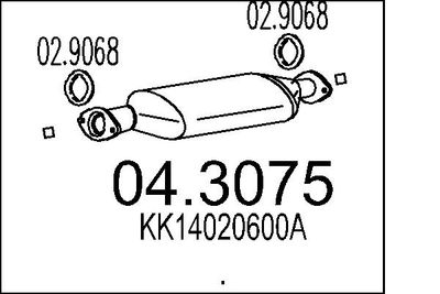 MTS 04.3075 Каталізатор для KIA PRIDE (Киа Приде)