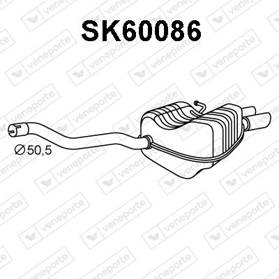 Глушитель выхлопных газов конечный VENEPORTE SK60086 для SKODA SUPERB