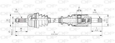 Приводной вал OPEN PARTS DRS6084.00 для CITROËN AX