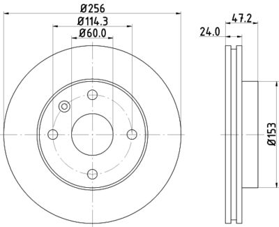 Тормозной диск HELLA 8DD 355 111-361 для CHEVROLET LACETTI