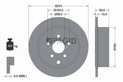 спирачен диск PAGID 55620NC
