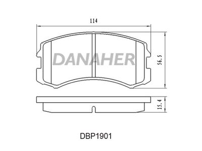 Комплект тормозных колодок, дисковый тормоз DANAHER DBP1901 для MITSUBISHI LANCER