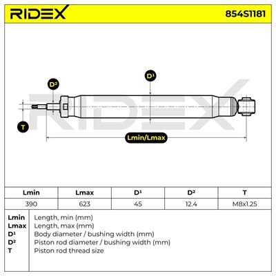 амортисьор RIDEX 854S1181