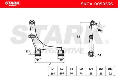 носач, окачване на колелата STARK SKCA-0050536