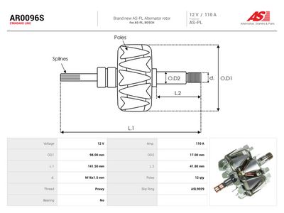 AS-PL - Rotor alternátora VW , AR0096S