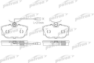 Комплект тормозных колодок, дисковый тормоз PATRON PBP1132 для VW TRANSPORTER