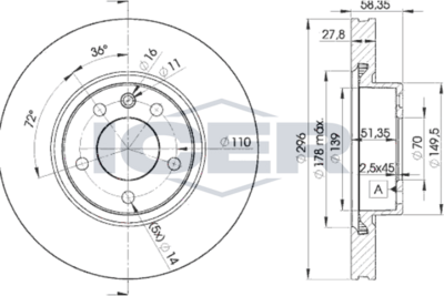 спирачен диск ICER 78BD1134-2