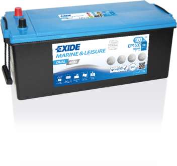 Batterij 12V 180Ah/900A (EN) DUAL AGM  (EN) MARINE/RV (L+ Standaard terminal) 513x223x223 B00 - geen montageflens (AGM)