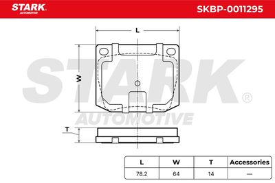 комплект спирачно феродо, дискови спирачки STARK SKBP-0011295