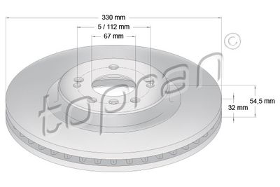 TOPRAN 401 933 Тормозные диски для MERCEDES-BENZ M-CLASS (W164) ML 280 CDI 4-matic (164.120)