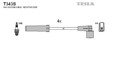 Комплект проводов зажигания TESLA T343S для GAZ GAZELLE