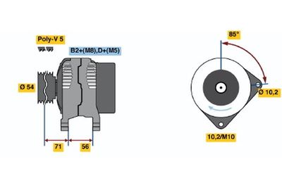 BOSCH 0 124 425 020 Генератор для OPEL ASTRA H GTC (A04)