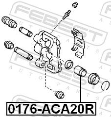 Piston, brake caliper 0176-ACA20R