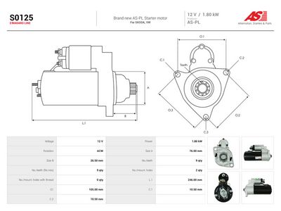 Starter AS-PL S0125