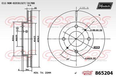 MAXTECH 865204 Тормозные диски для HYUNDAI SONATA II (Y-2) 2.0 i