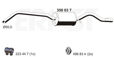 Глушитель выхлопных газов конечный ERNST 350037 для MERCEDES-BENZ A-CLASS