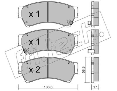 Sada brzdových destiček, kotoučová brzda fri.tech. 886.0