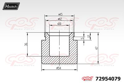 Поршень, корпус скобы тормоза MAXTECH 72954079 для MITSUBISHI L300