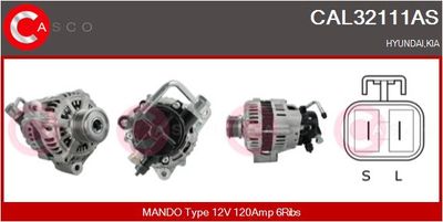 Генератор CASCO CAL32111AS для KIA MAGENTIS